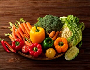 Composition with assorted raw organic vegetables. Detox diet