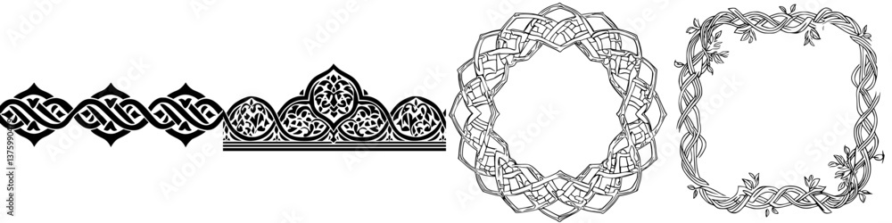 Aufkleber ornate decorative borders and patterns for artistic design projects