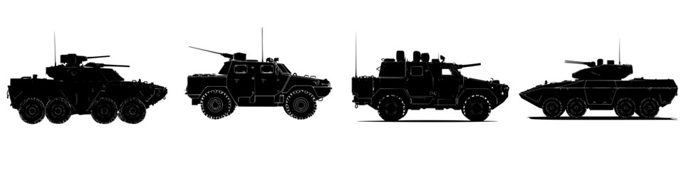 Military vehicles display highlighting armored personnel carriers and tanks during a military exhibition in a secure location