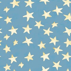 Fototapeta premium Light Golden Stars on Soft Blue Background for Charming Decor