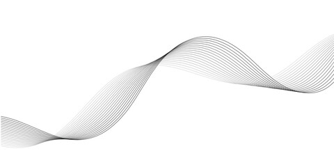 Fototapeta premium Gray wave curve lines abstract background with flowing particles abstract Curved wavy lines tech futuristic motion background technology line stripe isolated science digital flowing black line 
