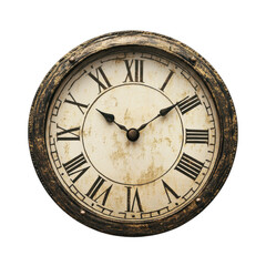 Vintage Roman Numeral Wall Clock with Transparent Background