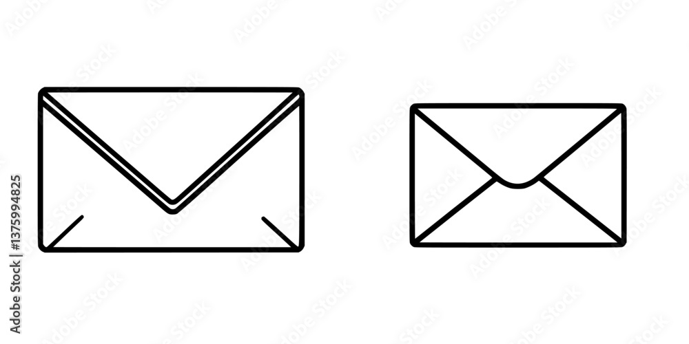 Poster two distinct envelope designs showcasing simple and clean lines suitable for various purposes like i