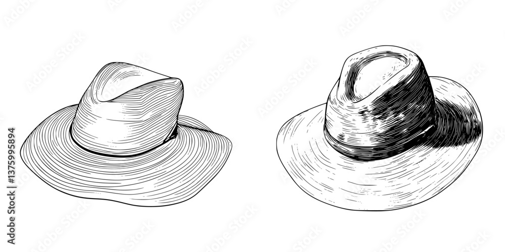 Poster stylish and versatile hats on display showcasing different shapes and designs
