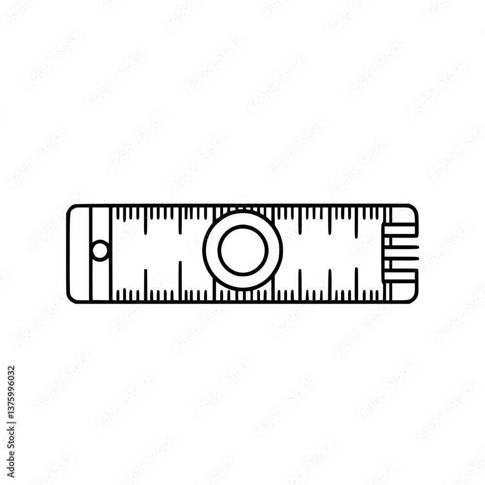 Aufkleber ruler with measurement markings displayed horizontally on a white background in a simple design