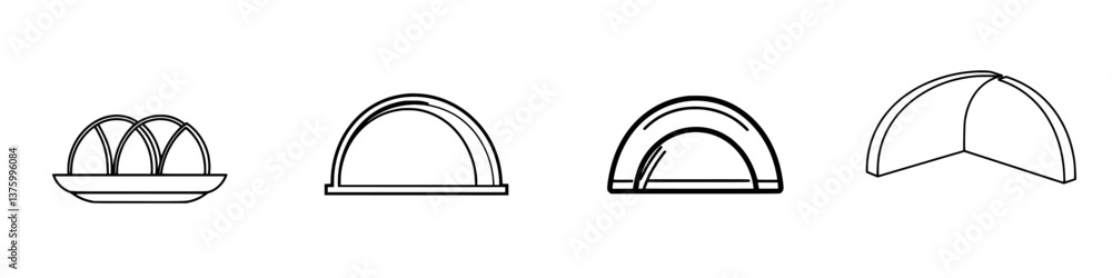 Poster variety of shapes and designs in architectural models displayed on a flat surface with clear outline