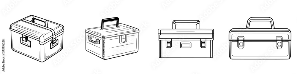 Poster toolboxes in various designs showcasing functionality for home repairs and diy projects