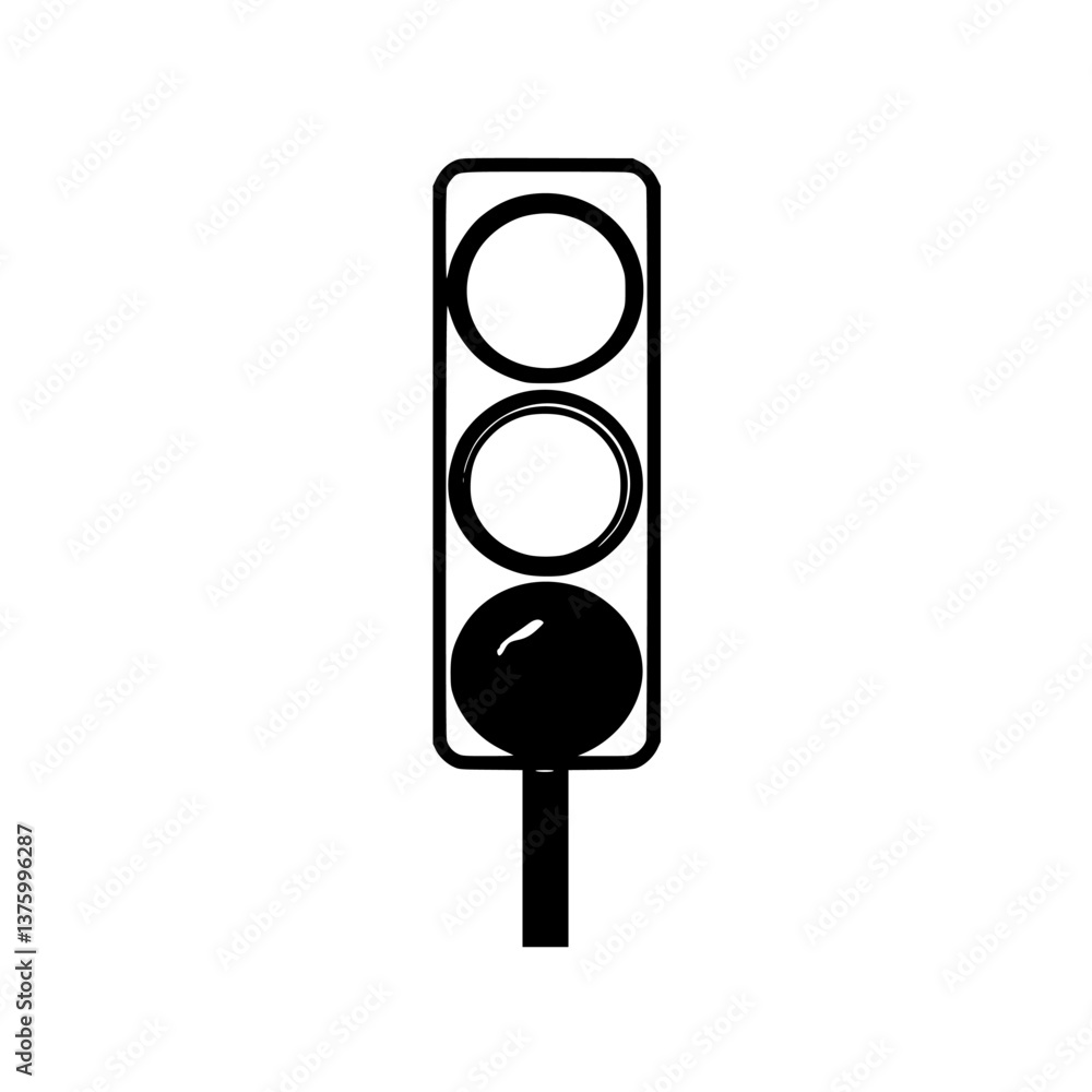 Aufkleber traffic signal displaying red light at an intersection during daytime