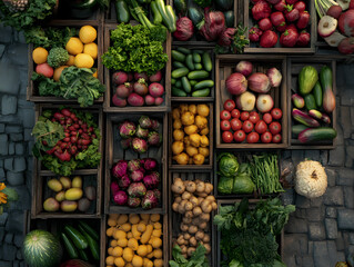 Vibrant Market Produce Display