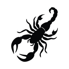 scorpion vector silhouette on white background