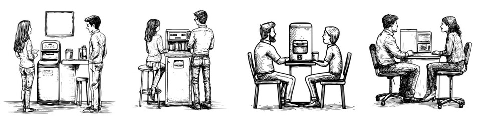 Office interactions during coffee breaks enhance workplace relationships