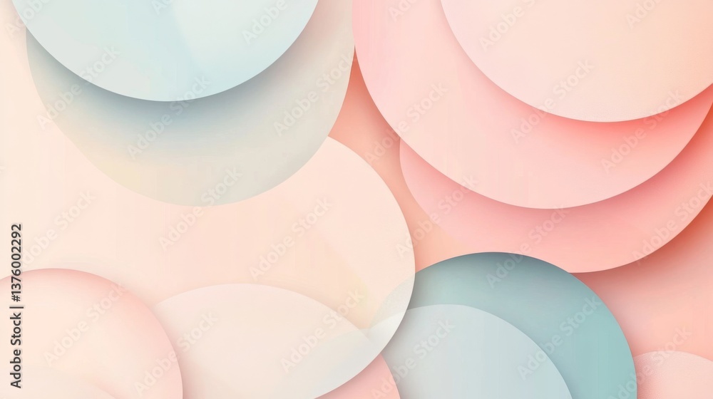 Poster a modern geometric background featuring pastel peach fuzz tones overlapping circles and soft gradien