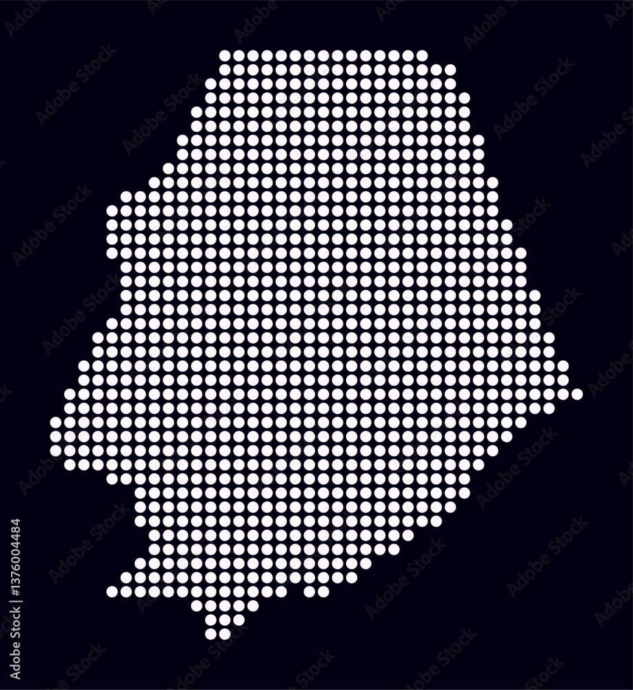 Poster niue dotted map. digital style map of the country on dark background. niue shape with circle dots. c