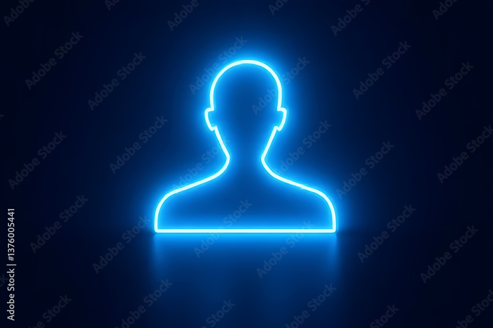 Poster digital silhouette display virtual space graphic design futuristic environment close-up view
