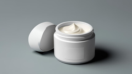 Moisturizing Cream Face Mockup with blank label, skincare mockup