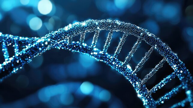 A DNA sequence analyzed through statistical probability models.