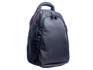 Stylish leather backpack for daily use and travel on a transparent background, cut out