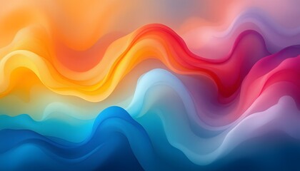 Obraz premium Abstract Color Waves Background: A dynamic, vibrant composition of swirling color waves, with gradients creating depth and movement, a perfect embodiment of artistic expression.