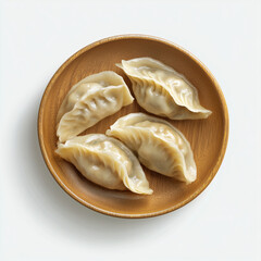 dumplings on white background