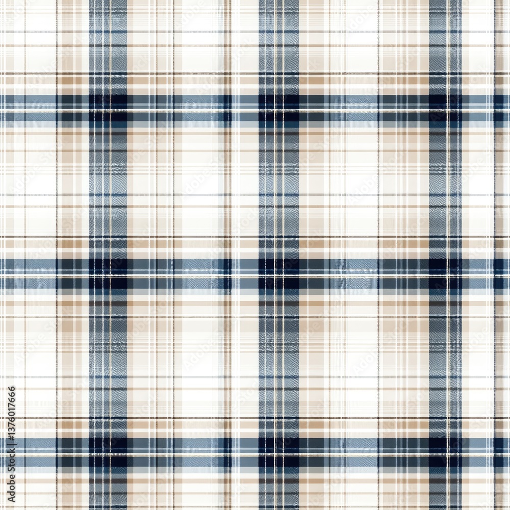 Poster intricate lines form a seamless scottish tartan plaid design featuring gray and ivory, suitable for 