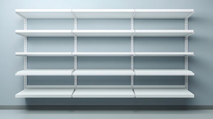 Professional 3D Realistic White Supermarket Shelving Display and B Design for Retail Marketing Solutions