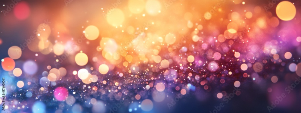 Poster colorful bokeh background with soft gradients and light trails for a dreamy effect