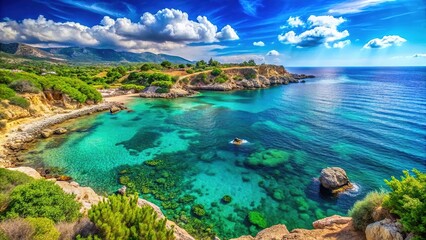 Obraz premium North Cyprus Coastline, BoÄŸaz Village, Fiskele Region