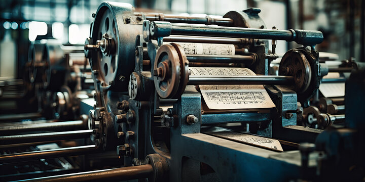 Vintage Printing Press in a Modern Setting.