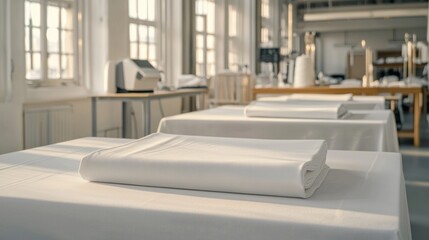 Garment factory ironing process nongkhanestock detailed finishing area bright environment inside view textile industry