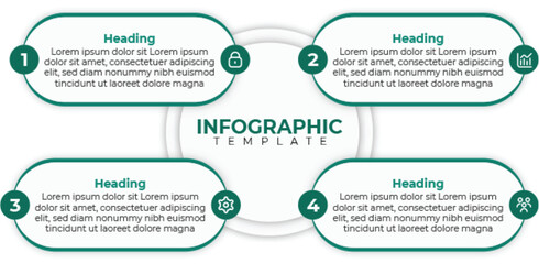 Fototapeta premium Vector infographic presentation design template with 4 step