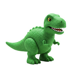 Green dinosaur toy, isolated on a transparent background, png image, playful design, suitable for children's products or educational materials