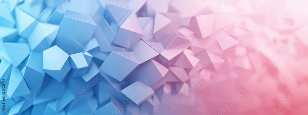Aufkleber loopable digital background of geometric shapes rotating in soft blue and pink