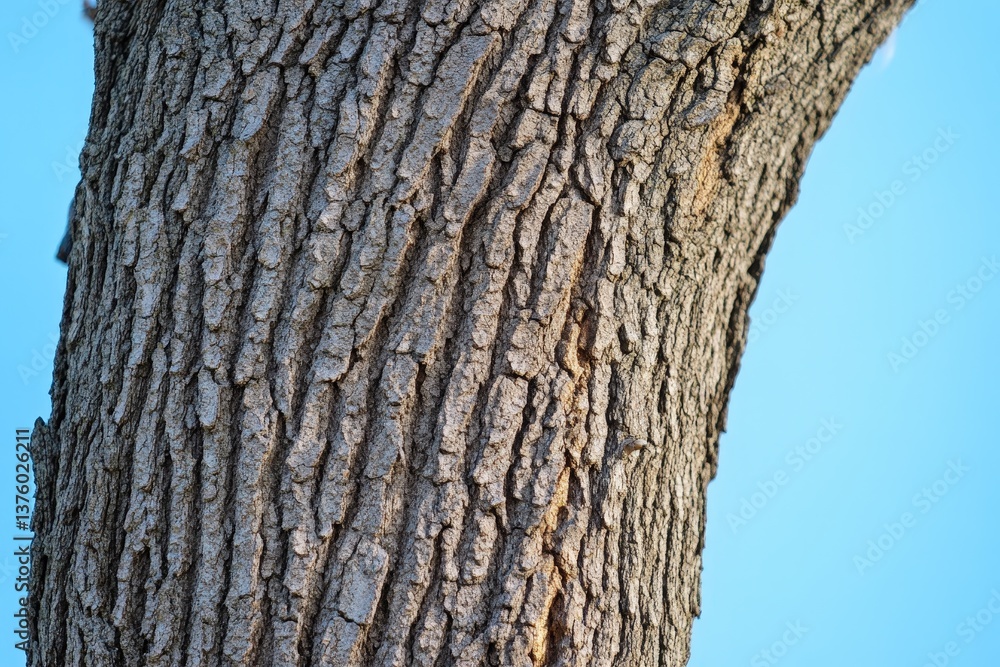Poster close up of a tree trunk with rough textured bark