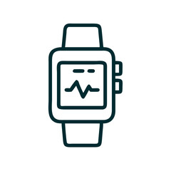 Smartwatch displaying heartbeat data in minimalist style  