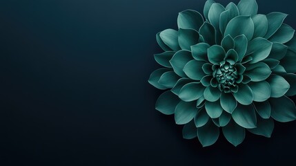 Detailed close-up of a vibrant green flower made of layered leaves, set against a dark foliage background, showcasing intricate textures.