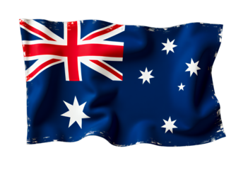 Distressed Australia Flag, Patriotic, Transparent Background