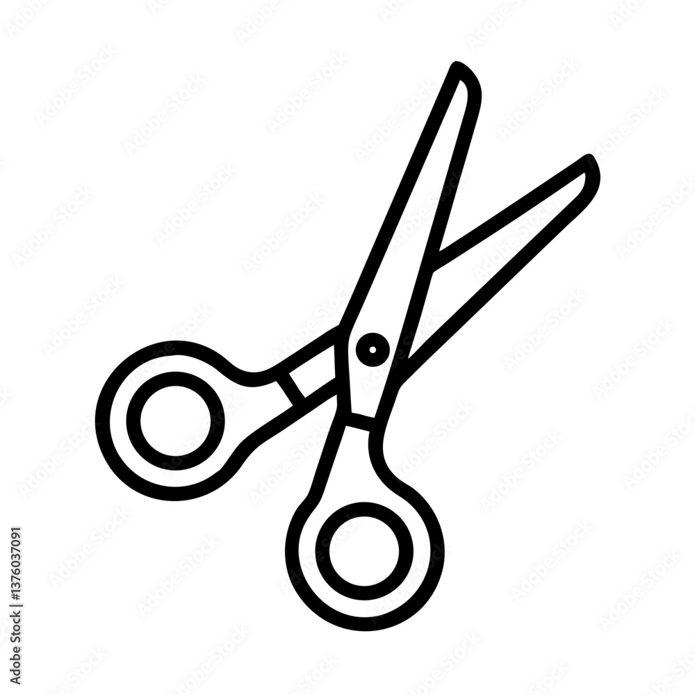 Poster scissors cutting clean lines and shapes