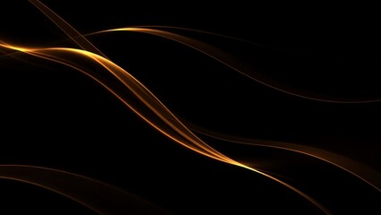 A dynamic, wavy black background with subtle golden light streaks creating a sense of motion