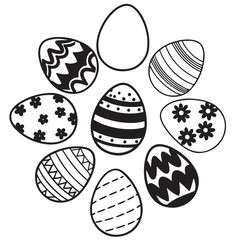 SET VECTOR VARIOUS EASTER EGGS SILHOUETTES	
