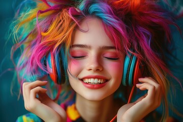 Colorful Portrait Modern Hipster Punk