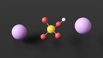 dipotassium phosphate molecule 3d, molecular structure, ball and stick model, structural chemical formula e340