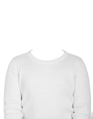 Outfit replacement template for passport photo or other documents. isolated on white background