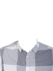Outfit replacement template for passport photo or other documents. isolated on white background