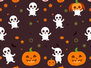 Obraz premium Halloween seamless pattern design 