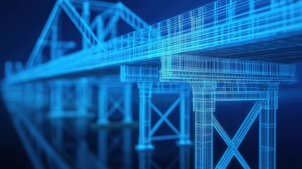 3d render of innovative bridge design for urban infrastructure close-up architectural visualization