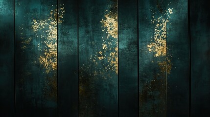 Abstract Cryptocurrency Financial Background: Golden Particle Silhouettes on Deep Blue Glass Facade. Futuristic Stock Market Data Visualization with Nasdaq-inspired Waterfall and Golden Ratio Grid.