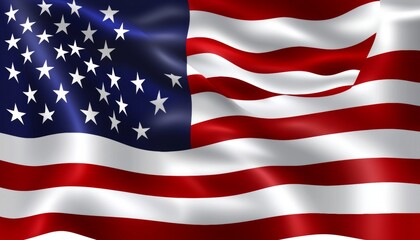 Obraz premium American Flag Waving A Symbol of Patriotism, Freedom, and Unity - Red, White, and Blue