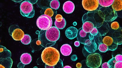 Close-up of microscopic plant cells being converted into sustainable ink particles
