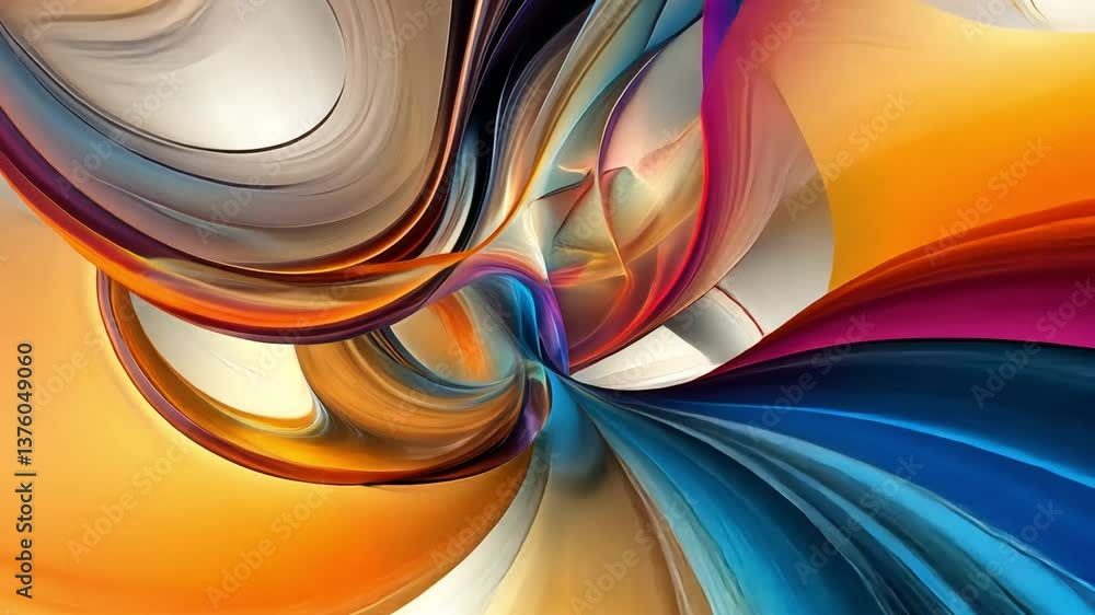 Poster abstract swirls of color: dynamic abstract artwork featuring vibrant, swirling patterns in a spectru