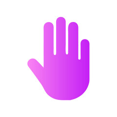 Obraz premium Stylized hand gesture icon with gradient colors for interaction and communication